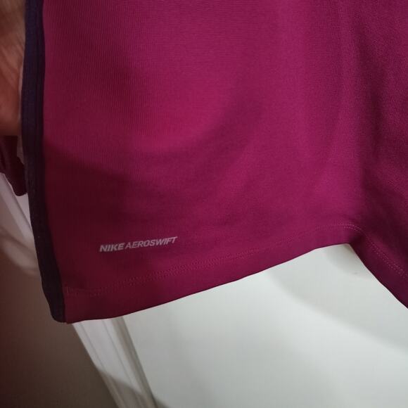 4537) Nike Aeroswift Lightweight Purple Quarter Zip Soccer Purple Top XL - Picture 8 of 11